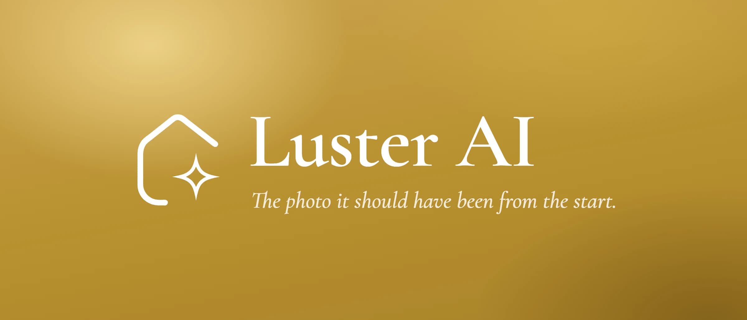 Luster AI logo on gold